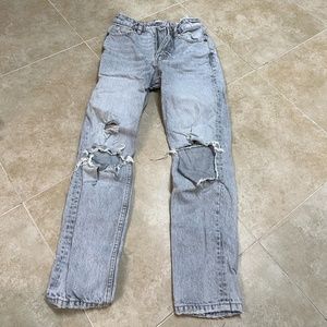 Zara high waisted ripped jeans